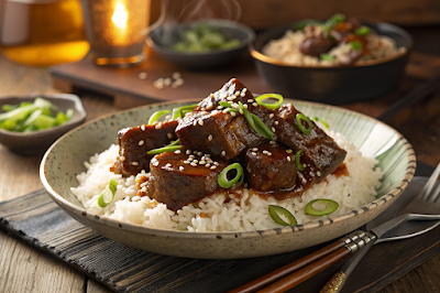 Spicy Beef Short Ribs with Jasmine Rice